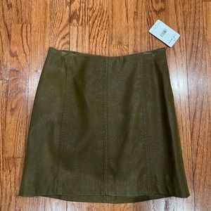 Free People leather skirt. Olive. Never worn.  Tags still in.